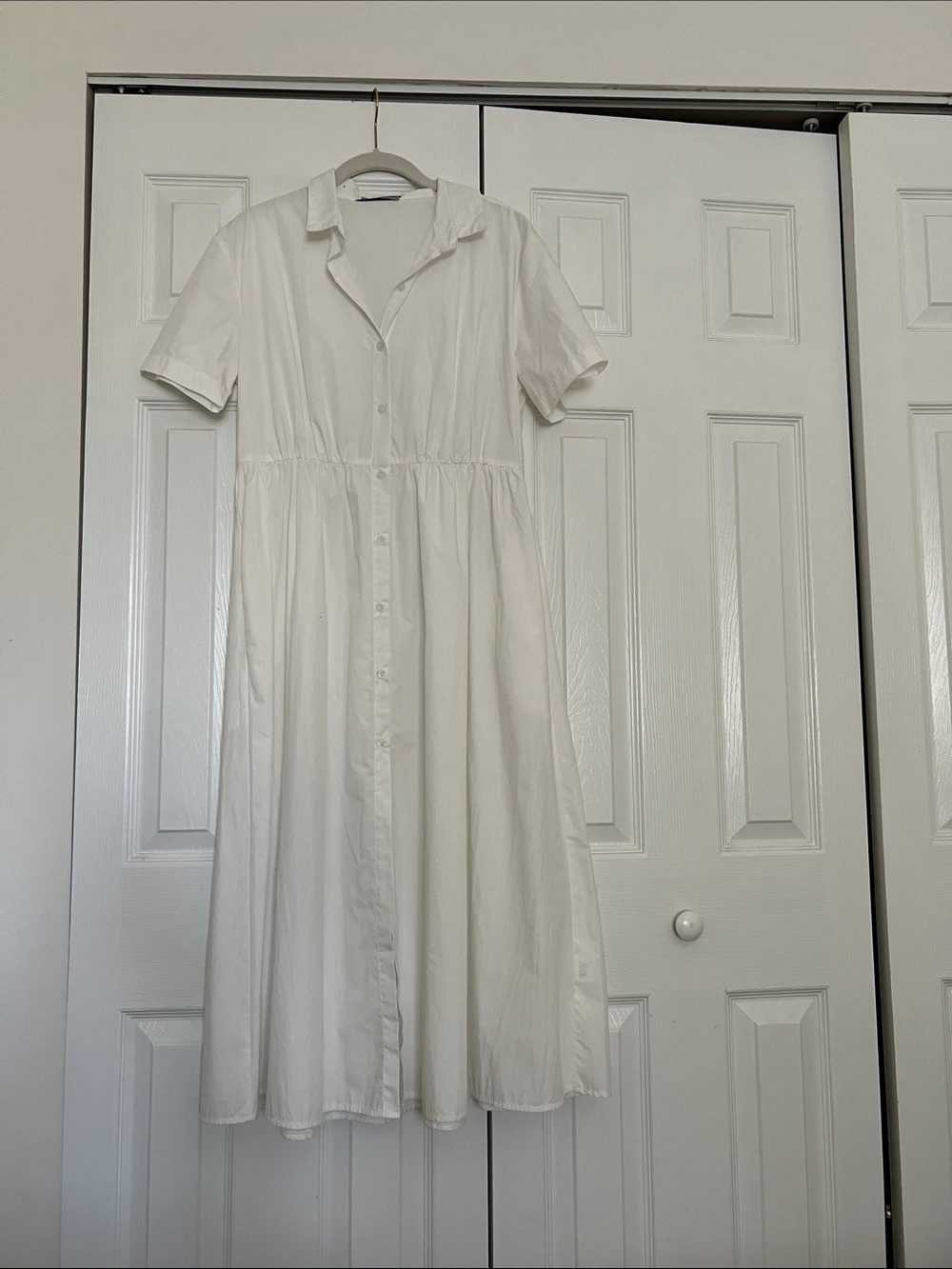 Modern Citizen Classic White Button-Front Shirt Dress